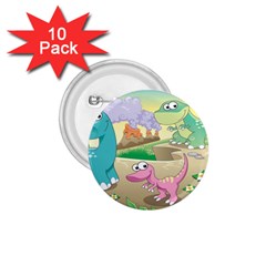 Kids Mural Cartoon Dinosaur 1 75  Buttons (10 Pack) by nateshop