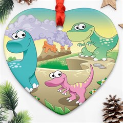 Kids Mural Cartoon Dinosaur Ornament (heart) by nateshop