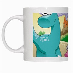 Kids Mural Cartoon Dinosaur White Mug by nateshop