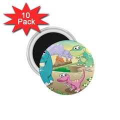 Kids Mural Cartoon Dinosaur 1 75  Magnets (10 Pack)  by nateshop