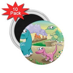 Kids Mural Cartoon Dinosaur 2 25  Magnets (10 Pack)  by nateshop