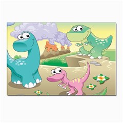 Kids Mural Cartoon Dinosaur Postcard 4 x 6  (pkg Of 10) by nateshop