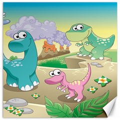 Kids Mural Cartoon Dinosaur Canvas 12  X 12  by nateshop