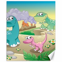 Kids Mural Cartoon Dinosaur Canvas 16  X 20  by nateshop