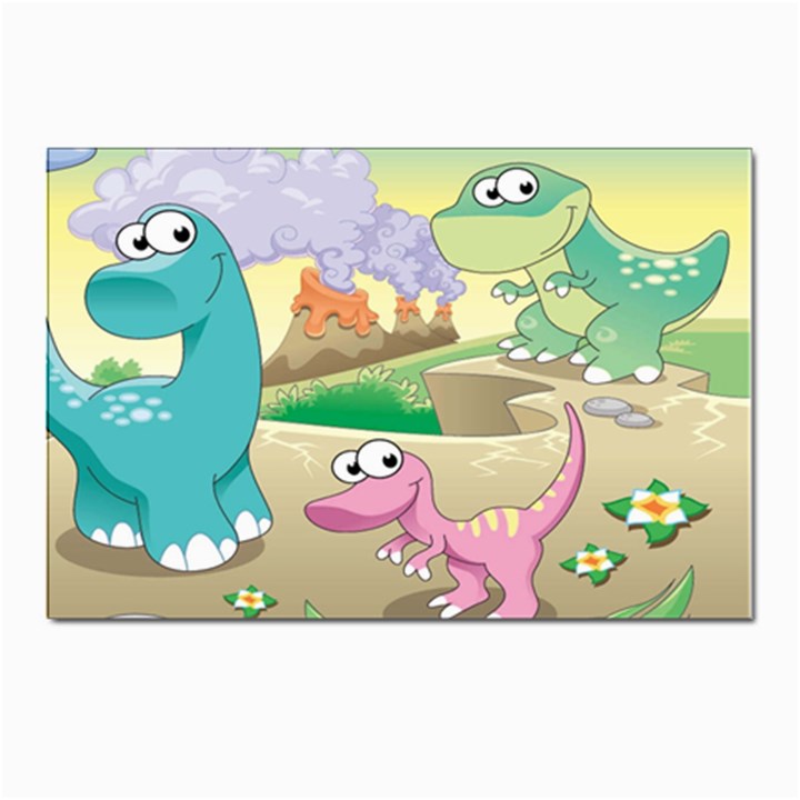 Kids Mural Cartoon Dinosaur Postcard 4 x 6  (Pkg of 10)