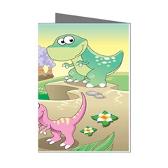 Kids Mural Cartoon Dinosaur Mini Greeting Cards (pkg Of 8) by nateshop