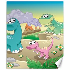 Kids Mural Cartoon Dinosaur Canvas 8  X 10  by nateshop