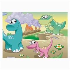 Kids Mural Cartoon Dinosaur Large Glasses Cloth by nateshop