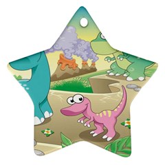 Kids Mural Cartoon Dinosaur Star Ornament (two Sides) by nateshop