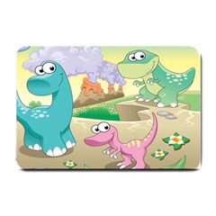 Kids Mural Cartoon Dinosaur Small Doormat by nateshop