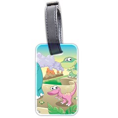 Kids Mural Cartoon Dinosaur Luggage Tag (two Sides) by nateshop