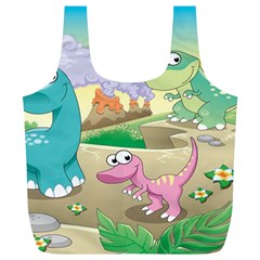 Kids Mural Cartoon Dinosaur Full Print Recycle Bag (xl) by nateshop