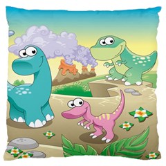 Kids Mural Cartoon Dinosaur Standard Premium Plush Fleece Cushion Case (one Side) by nateshop