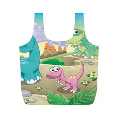 Kids Mural Cartoon Dinosaur Full Print Recycle Bag (m) by nateshop