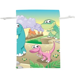 Kids Mural Cartoon Dinosaur Lightweight Drawstring Pouch (xl) by nateshop