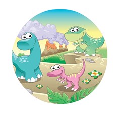 Kids Mural Cartoon Dinosaur Mini Round Pill Box (pack Of 5) by nateshop