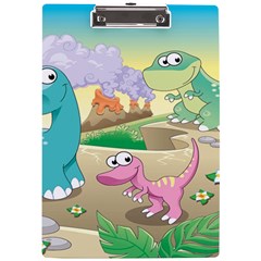 Kids Mural Cartoon Dinosaur A4 Acrylic Clipboard by nateshop