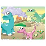 Kids Mural Cartoon Dinosaur Two Sides Premium Plush Fleece Blanket (Extra Small) 40 x30  Blanket Front