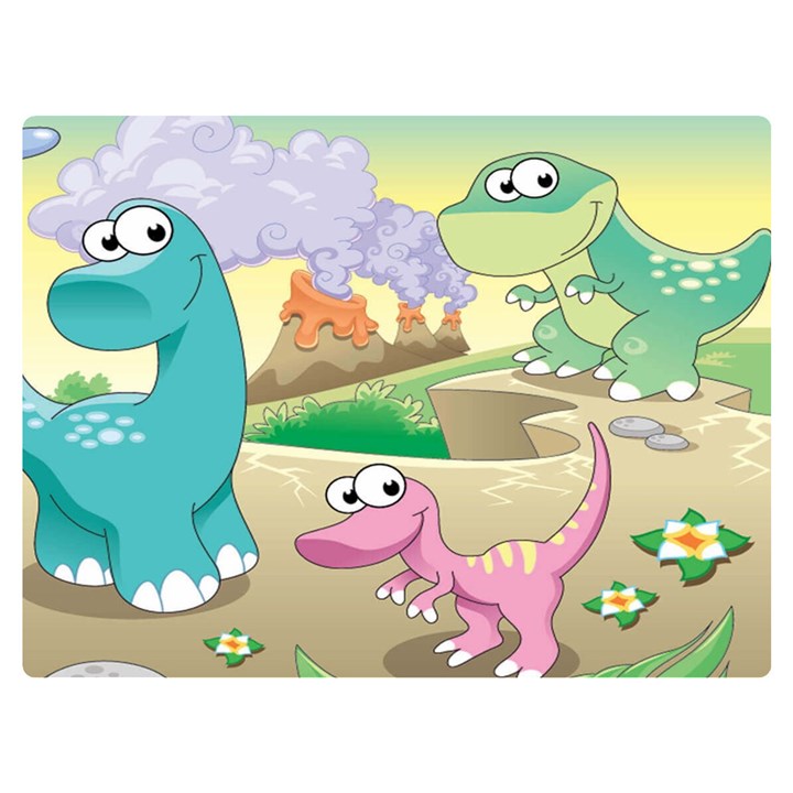 Kids Mural Cartoon Dinosaur Two Sides Premium Plush Fleece Blanket (Extra Small)