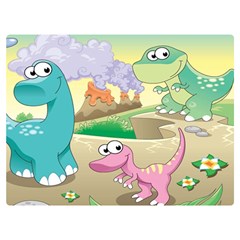 Kids Mural Cartoon Dinosaur Two Sides Premium Plush Fleece Blanket (extra Small) by nateshop