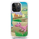 Kids Mural Cartoon Dinosaur iPhone 14 Pro TPU UV Print Case Front