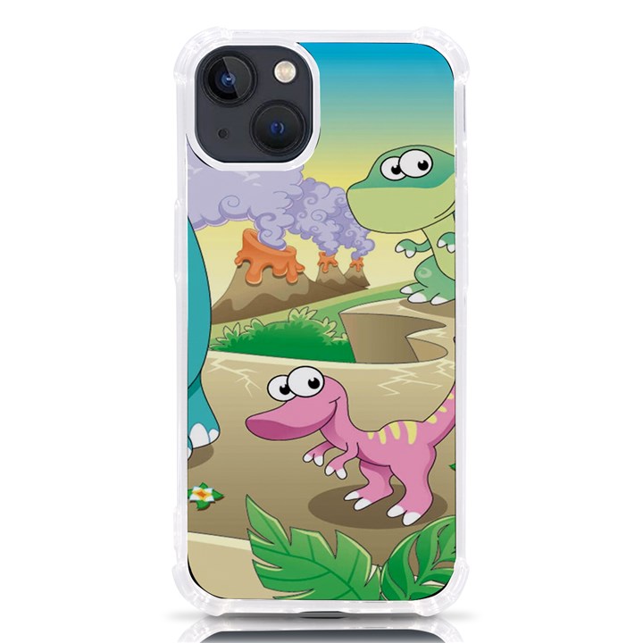 Kids Mural Cartoon Dinosaur iPhone 13 TPU UV Print Case