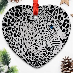 Leopard In Art, Animal, Graphic, Illusion Ornament (heart) by nateshop