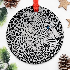 Leopard In Art, Animal, Graphic, Illusion Ornament (round) by nateshop