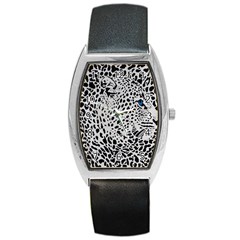 Leopard In Art, Animal, Graphic, Illusion Barrel Style Metal Watch by nateshop