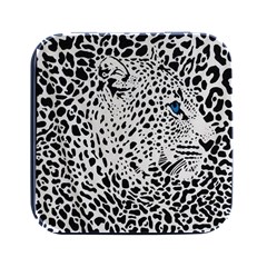 Leopard In Art, Animal, Graphic, Illusion Square Metal Box (black) by nateshop