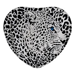 Leopard In Art, Animal, Graphic, Illusion Heart Glass Fridge Magnet (4 Pack) by nateshop