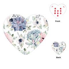 Nature, Floral, Flower, Print, Vintage Playing Cards Single Design (heart) by nateshop