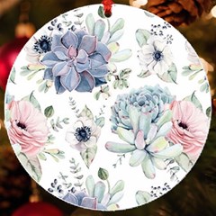 Nature, Floral, Flower, Print, Vintage Uv Print Acrylic Ornament Round by nateshop