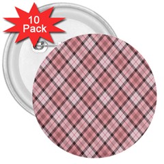 Pink Burberry, Abstract 3  Buttons (10 Pack)  by nateshop