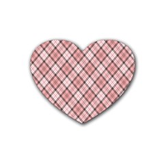 Pink Burberry, Abstract Rubber Coaster (heart) by nateshop