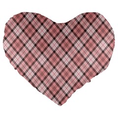 Pink Burberry, Abstract Large 19  Premium Heart Shape Cushions by nateshop