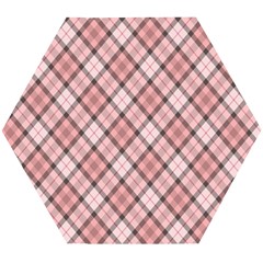 Pink Burberry, Abstract Wooden Puzzle Hexagon by nateshop