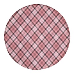 Pink Burberry, Abstract Round Glass Fridge Magnet (4 Pack) by nateshop