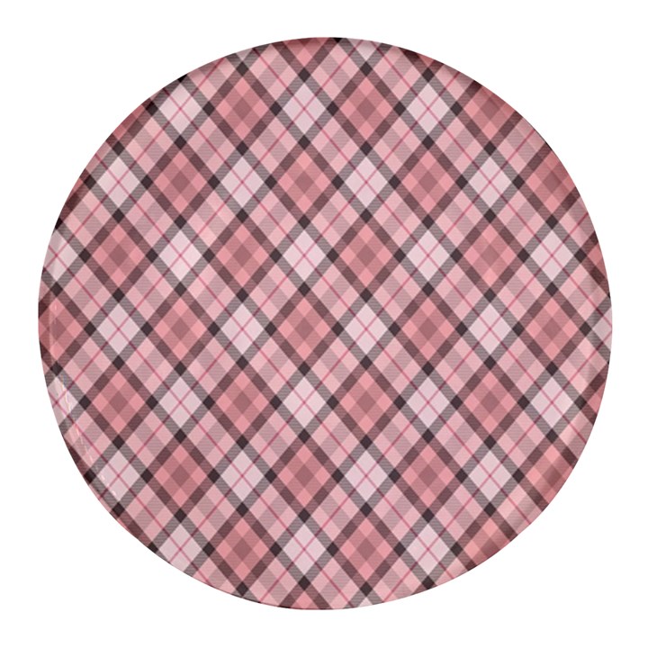 Pink Burberry, Abstract Round Glass Fridge Magnet (4 pack)