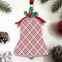 Pink Burberry, Abstract Metal Holly Leaf Bell Ornament by nateshop