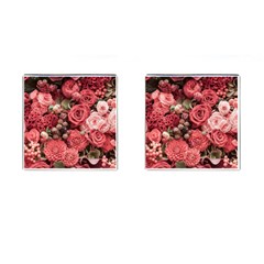 Pink Roses, Flowers, Love, Nature Cufflinks (square) by nateshop