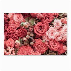 Pink Roses, Flowers, Love, Nature Postcard 4 x 6  (pkg Of 10) by nateshop