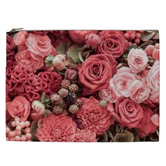 Pink Roses, Flowers, Love, Nature Cosmetic Bag (xxl) by nateshop