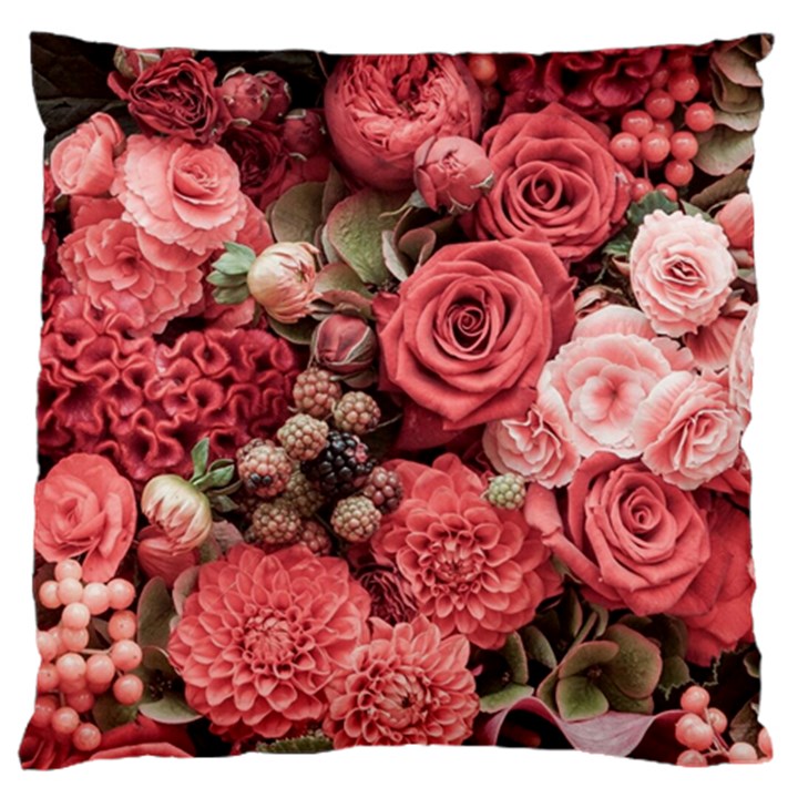 Pink Roses, Flowers, Love, Nature Large Cushion Case (One Side)