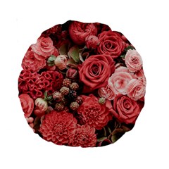 Pink Roses, Flowers, Love, Nature Standard 15  Premium Round Cushions by nateshop