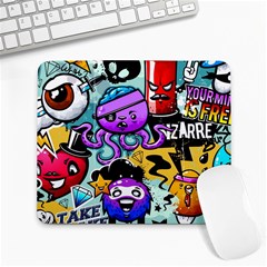 Cartoon Graffiti, Art, Black, Colorful Large Mousepad by nateshop