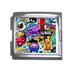 Cartoon Graffiti, Art, Black, Colorful Mega Link Italian Charm (18mm)