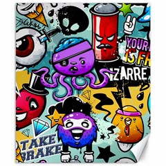 Cartoon Graffiti, Art, Black, Colorful Canvas 8  X 10  by nateshop