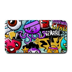 Cartoon Graffiti, Art, Black, Colorful Medium Bar Mat by nateshop