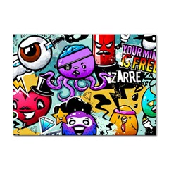 Cartoon Graffiti, Art, Black, Colorful Sticker A4 (10 Pack)